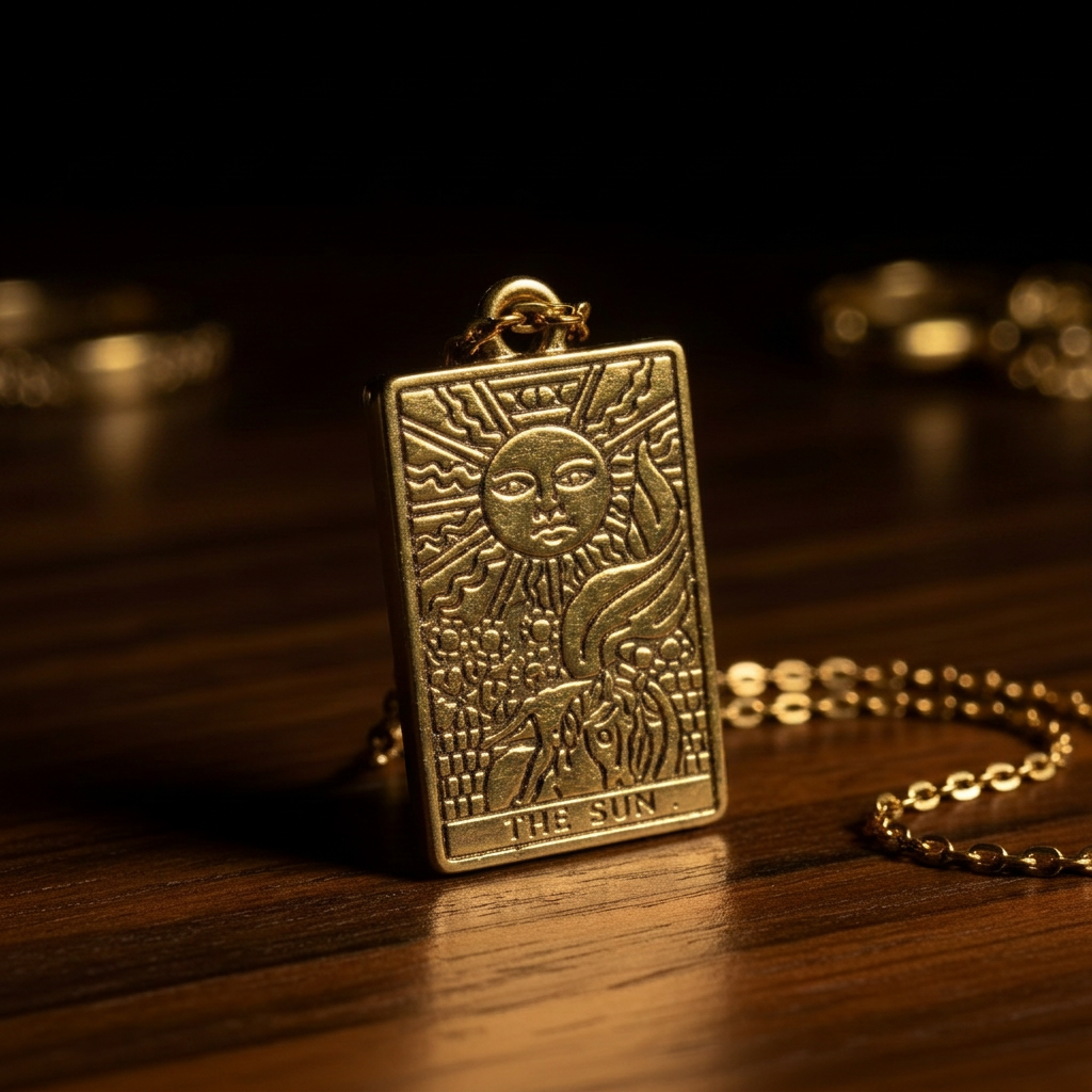The Sun Tarot Necklace – Gold Pendant for Success & Abundance