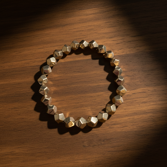 Gold Bracelet Flat Lay