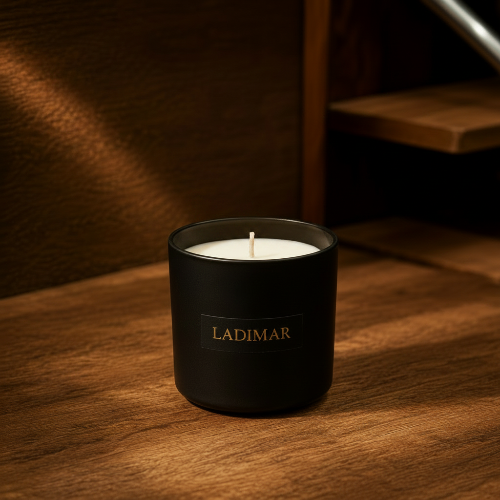 Unlit Candle with LADIMAR Sticker